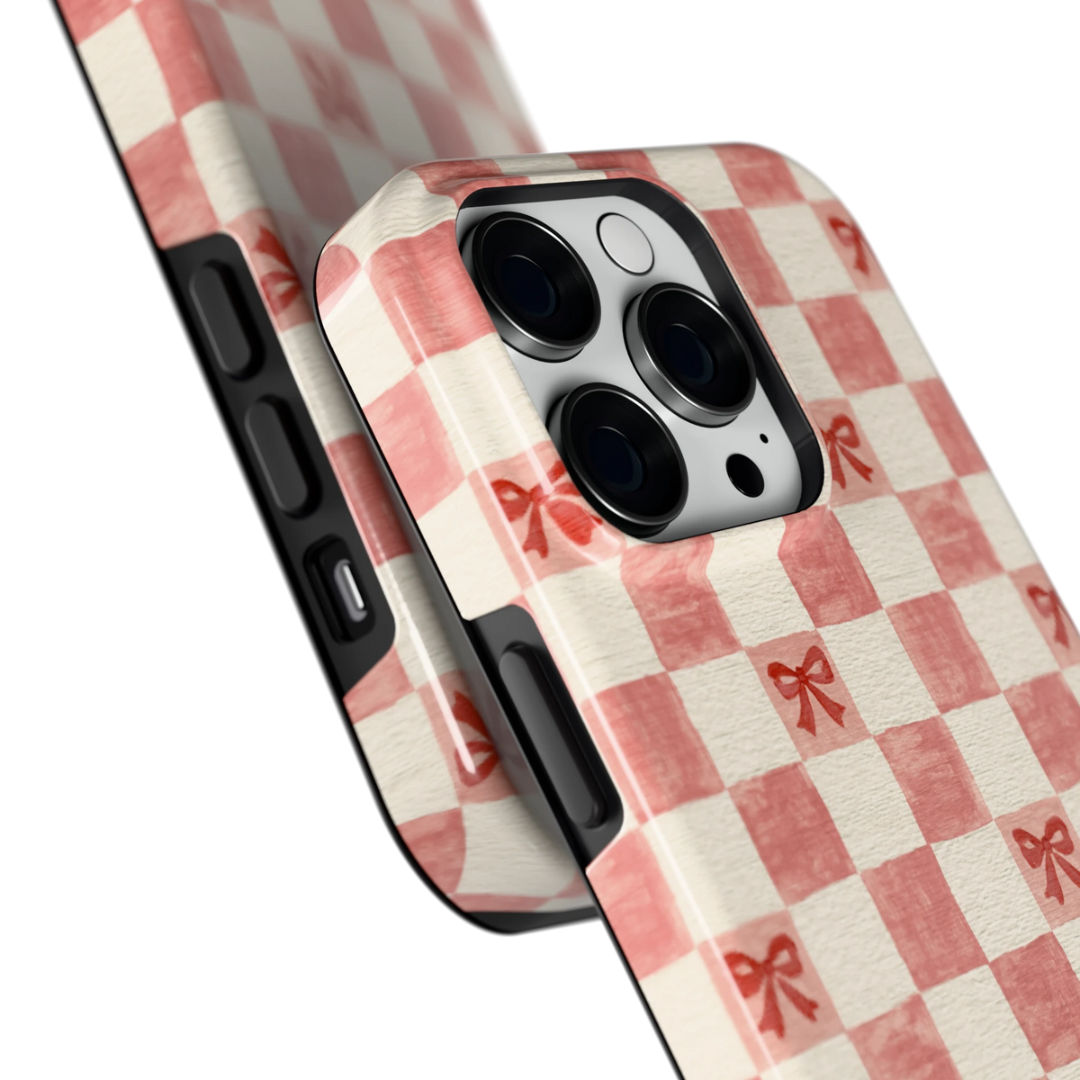 Strikjesruit hoesje voor iPhone 14 Pro, close-up