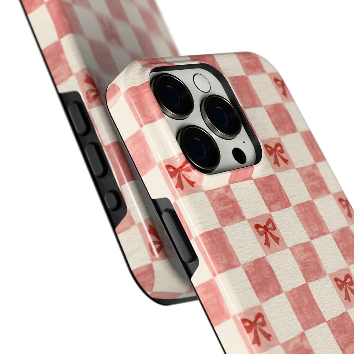 Strikjesruit hoesje voor iPhone 15 Pro Max, close-up