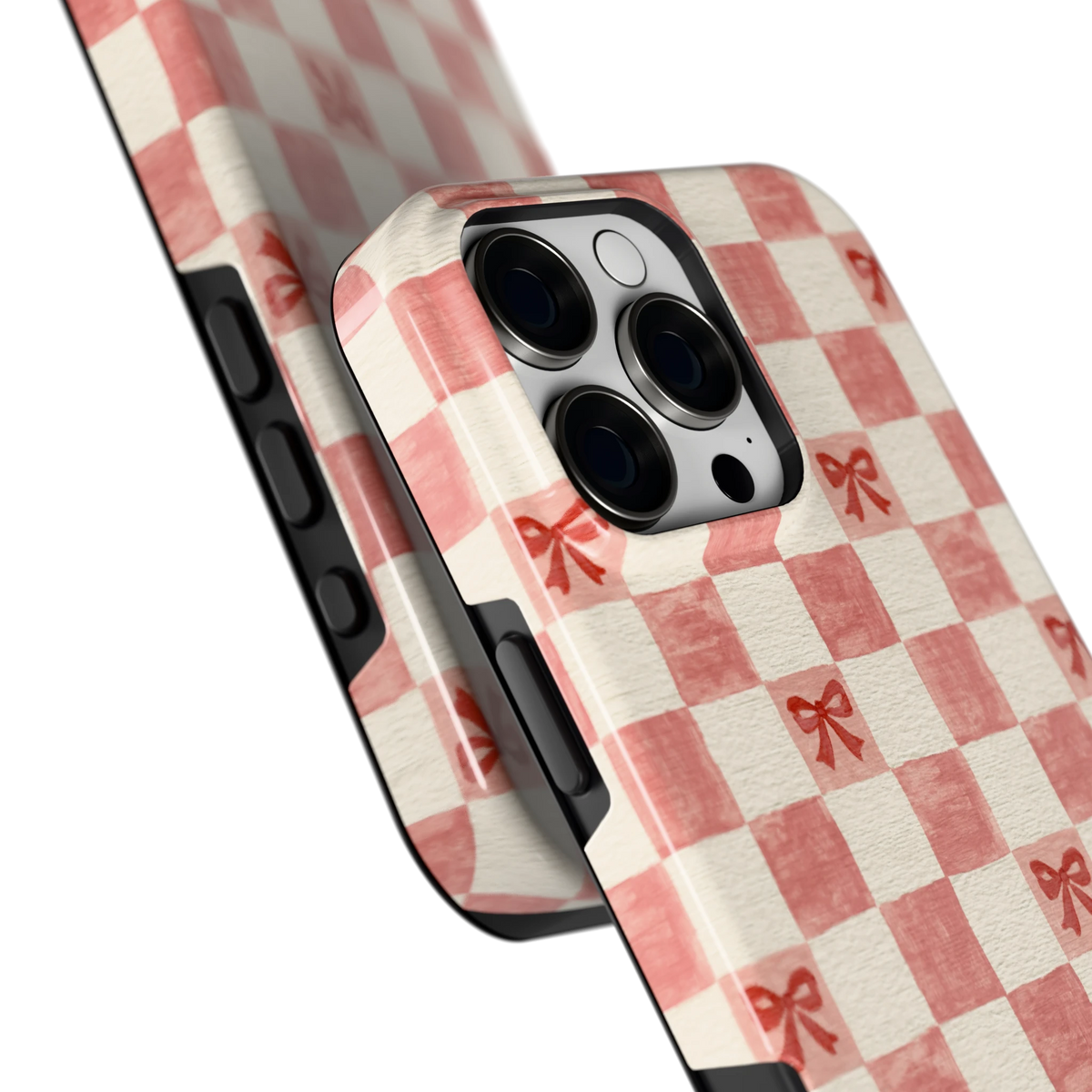 Strikjesruit hoesje voor iPhone 16 Pro Max, close-up