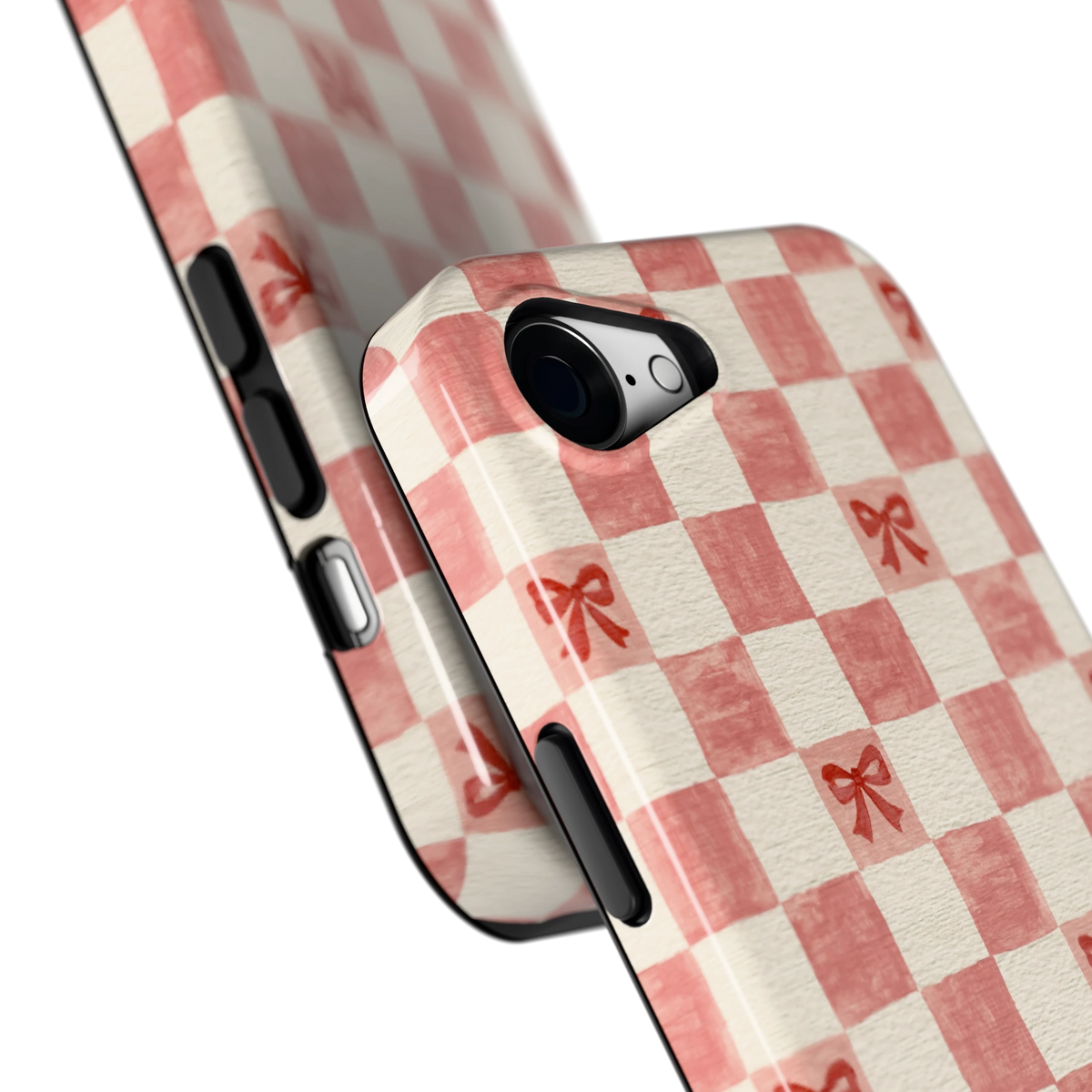 Strikjesruit hoesje voor iPhone 16e, close-up