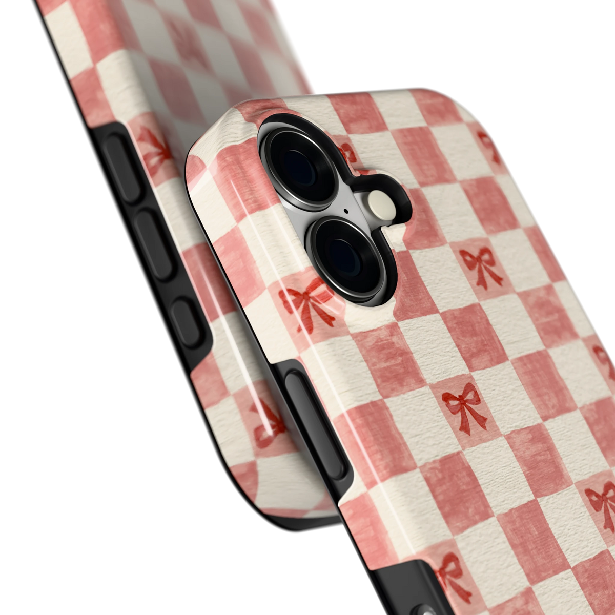 Strikjesruit hoesje voor iPhone 17, close-up