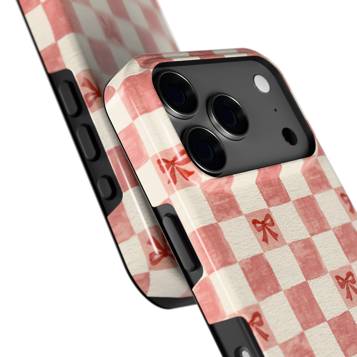Strikjesruit hoesje voor iPhone 17 Pro, close-up
