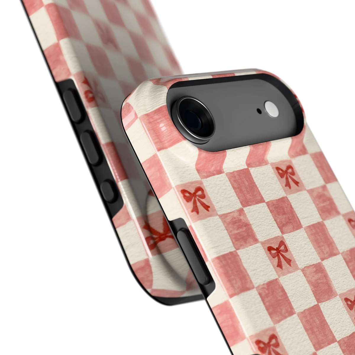 Strikjesruit hoesje voor iPhone Air, close-up