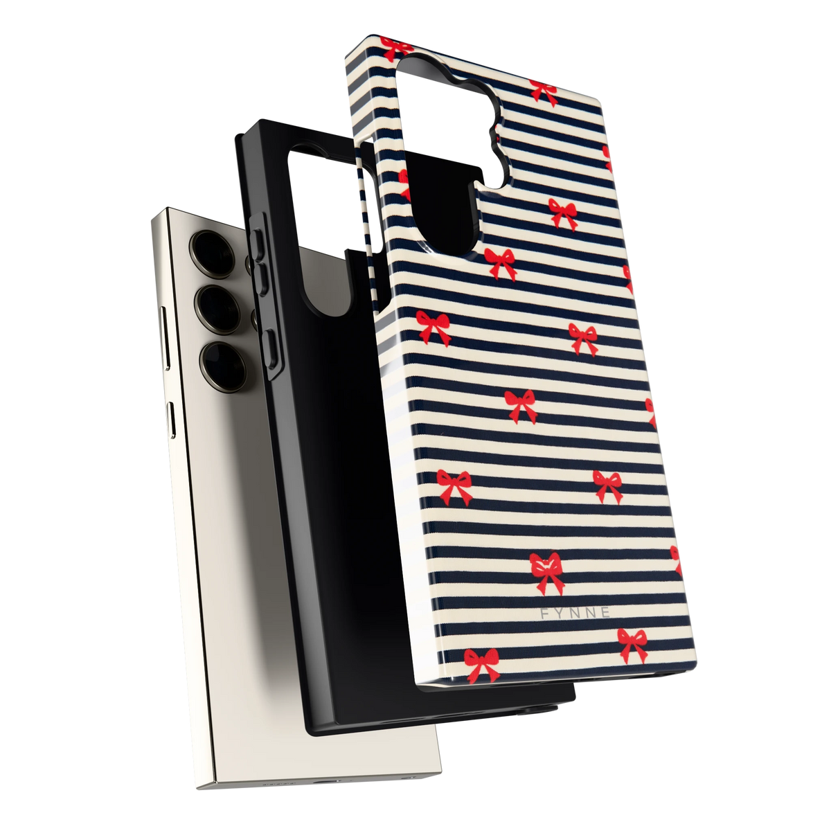 Strikjes op Strepen hoesje voor Galaxy S23 Ultra, los van de telefoon