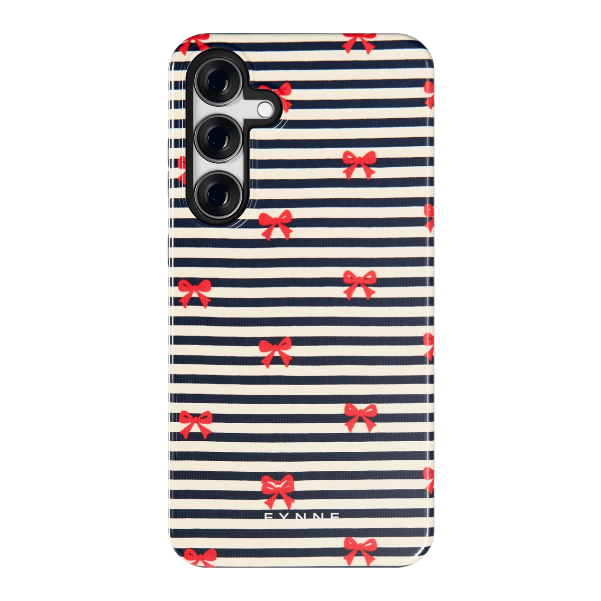 Strikjes op Strepen hoesje voor Galaxy S24+, achterkant