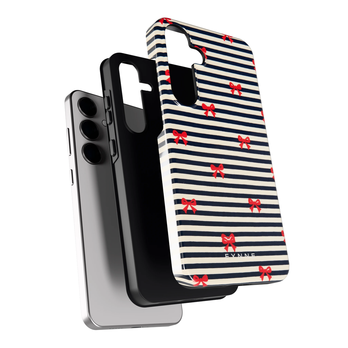 Strikjes op Strepen hoesje voor Galaxy S24+, los van de telefoon