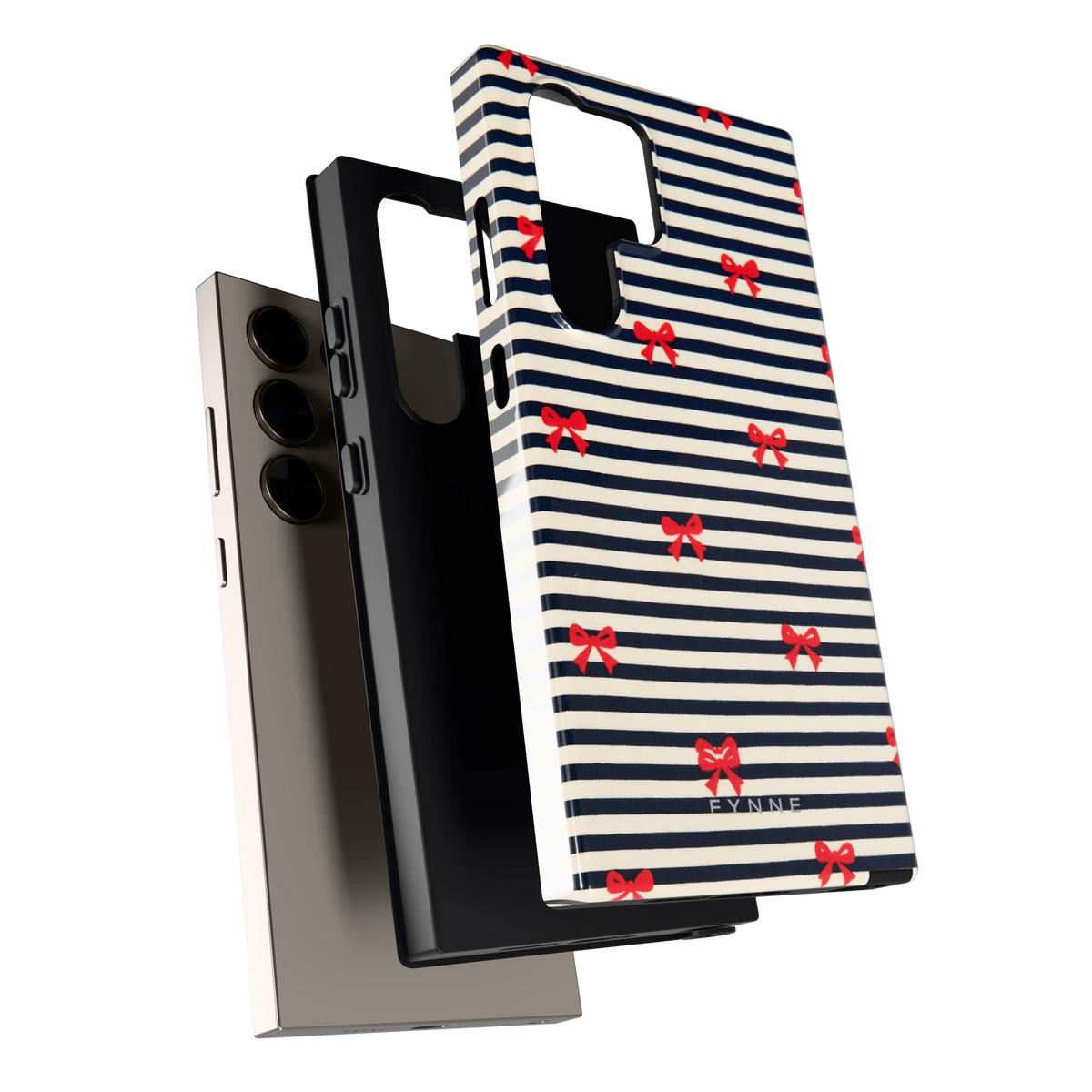 Strikjes op Strepen hoesje voor Galaxy S24 Ultra, los van de telefoon