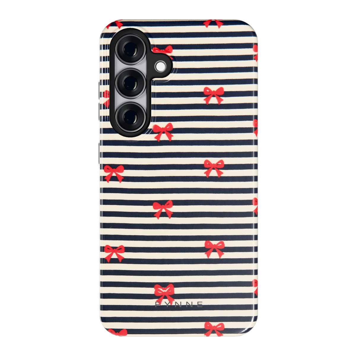 Strikjes op Strepen hoesje voor Galaxy S25, achterkant