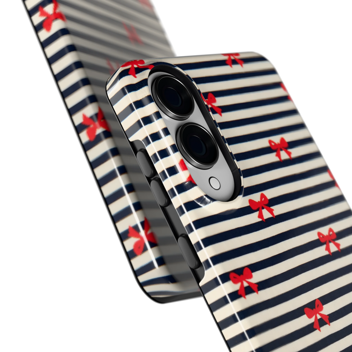 Strikjes op Strepen hoesje voor Galaxy S25 Edge, close-up