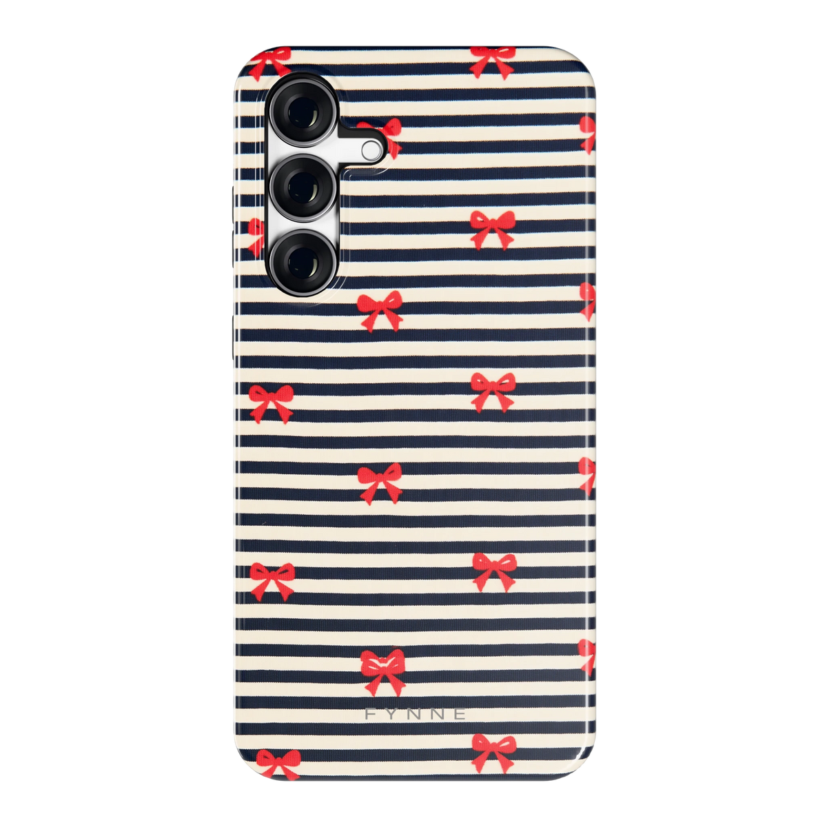 Strikjes op Strepen hoesje voor Galaxy S25 FE, achterkant