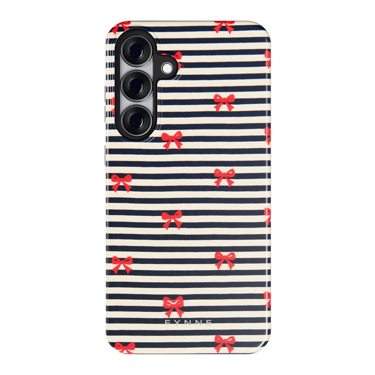 Strikjes op Strepen hoesje voor Galaxy S25+, achterkant