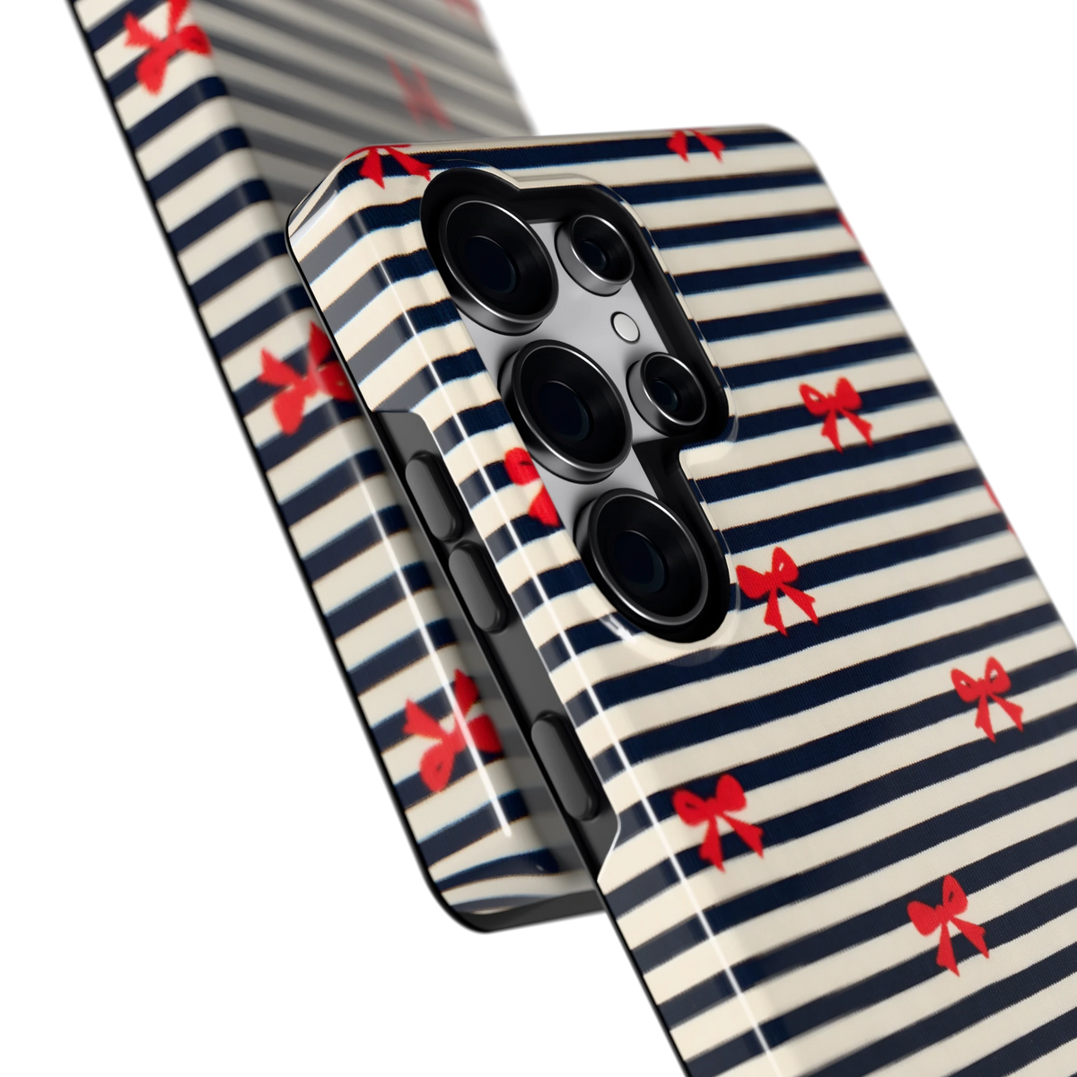 Strikjes op Strepen hoesje voor Galaxy S25 Ultra, close-up