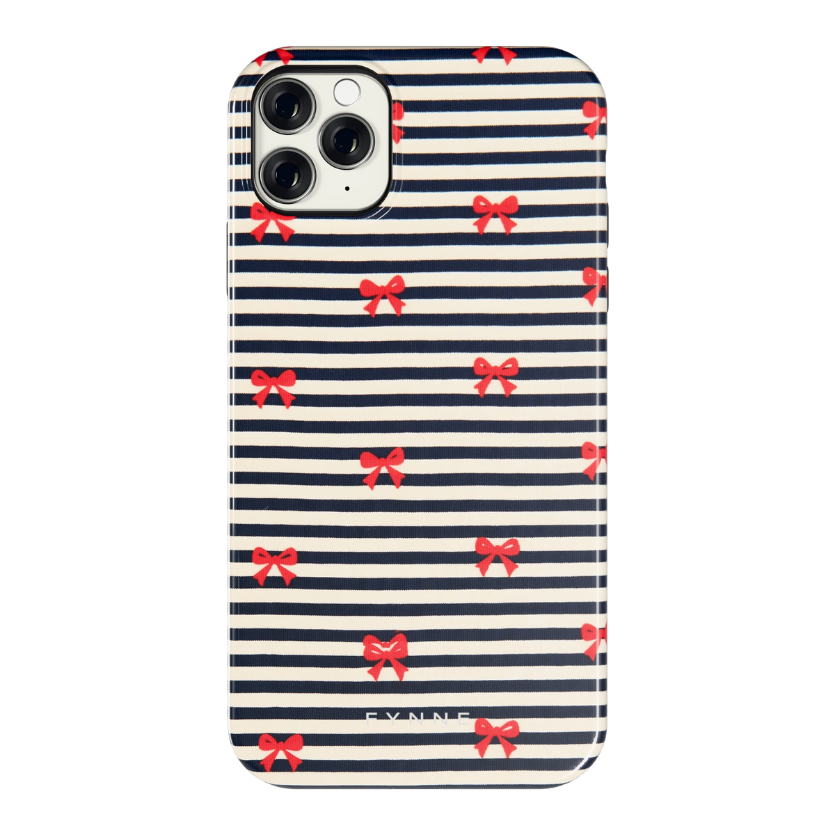 Strikjes op Strepen hoesje voor iPhone 11 Pro Max, achterkant