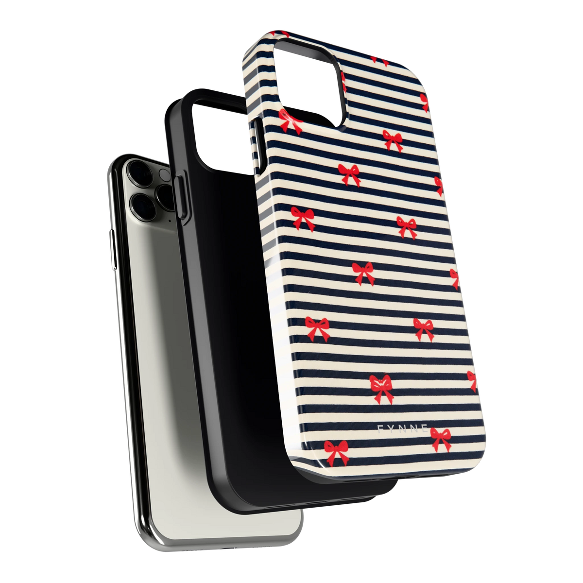 Strikjes op Strepen hoesje voor iPhone 11 Pro Max, los van de telefoon