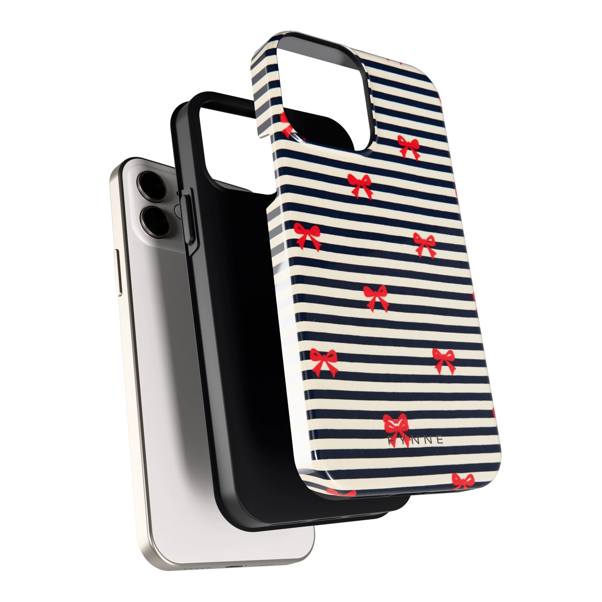 Strikjes op Strepen hoesje voor iPhone 12, los van de telefoon