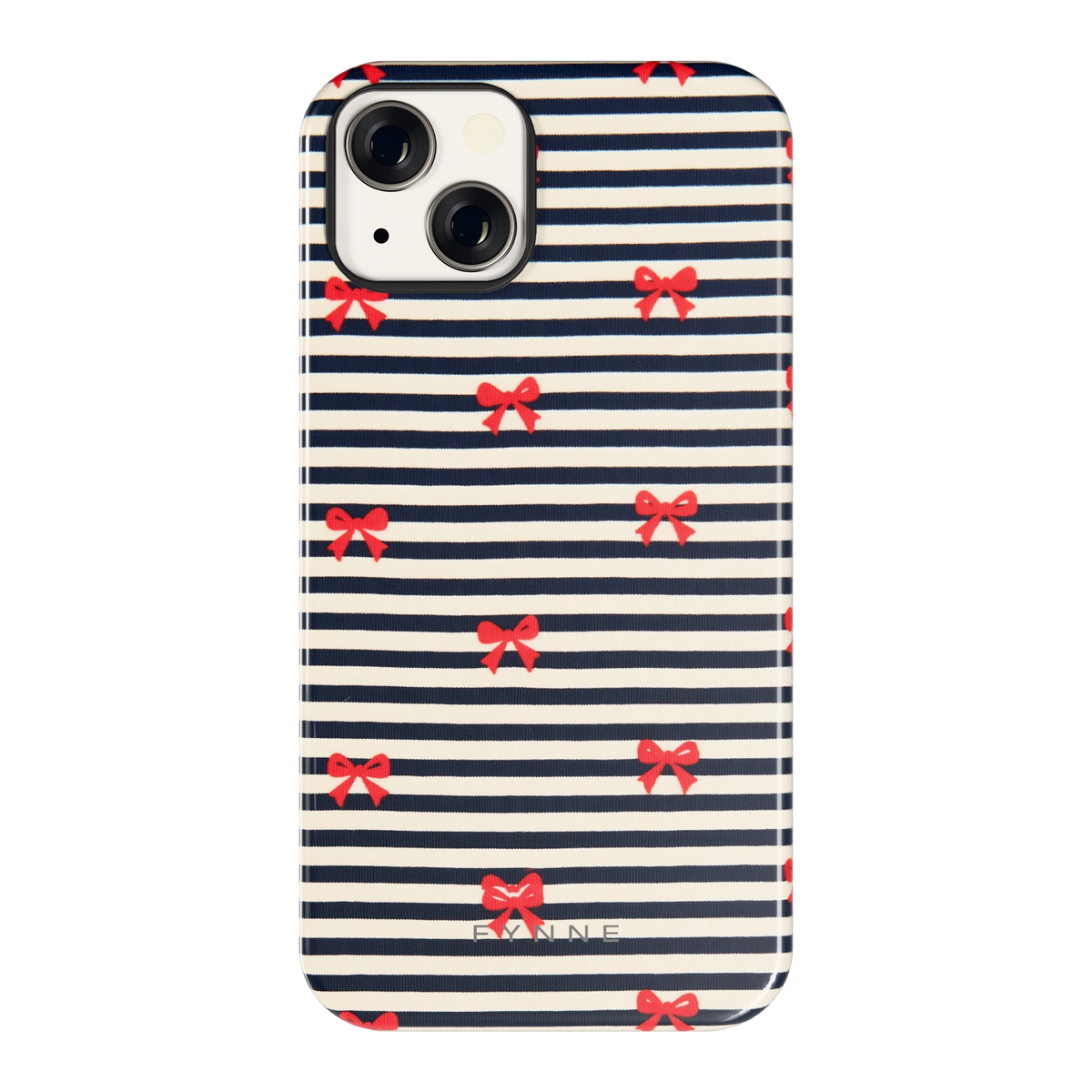 Strikjes op Strepen hoesje voor iPhone 13, achterkant
