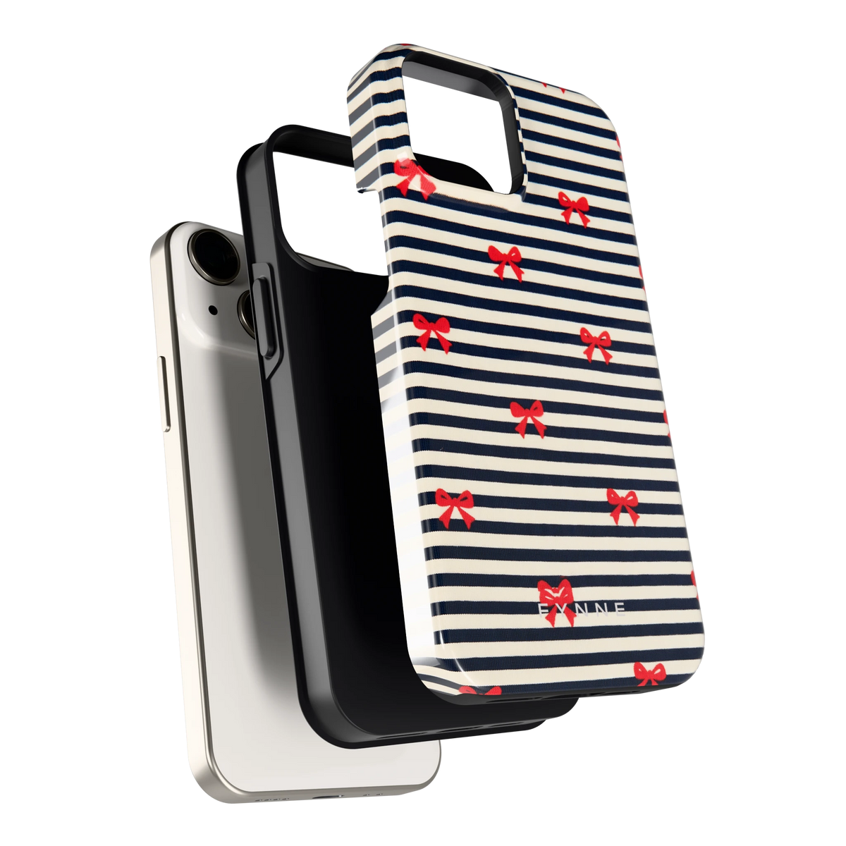 Strikjes op Strepen hoesje voor iPhone 13 mini, los van de telefoon