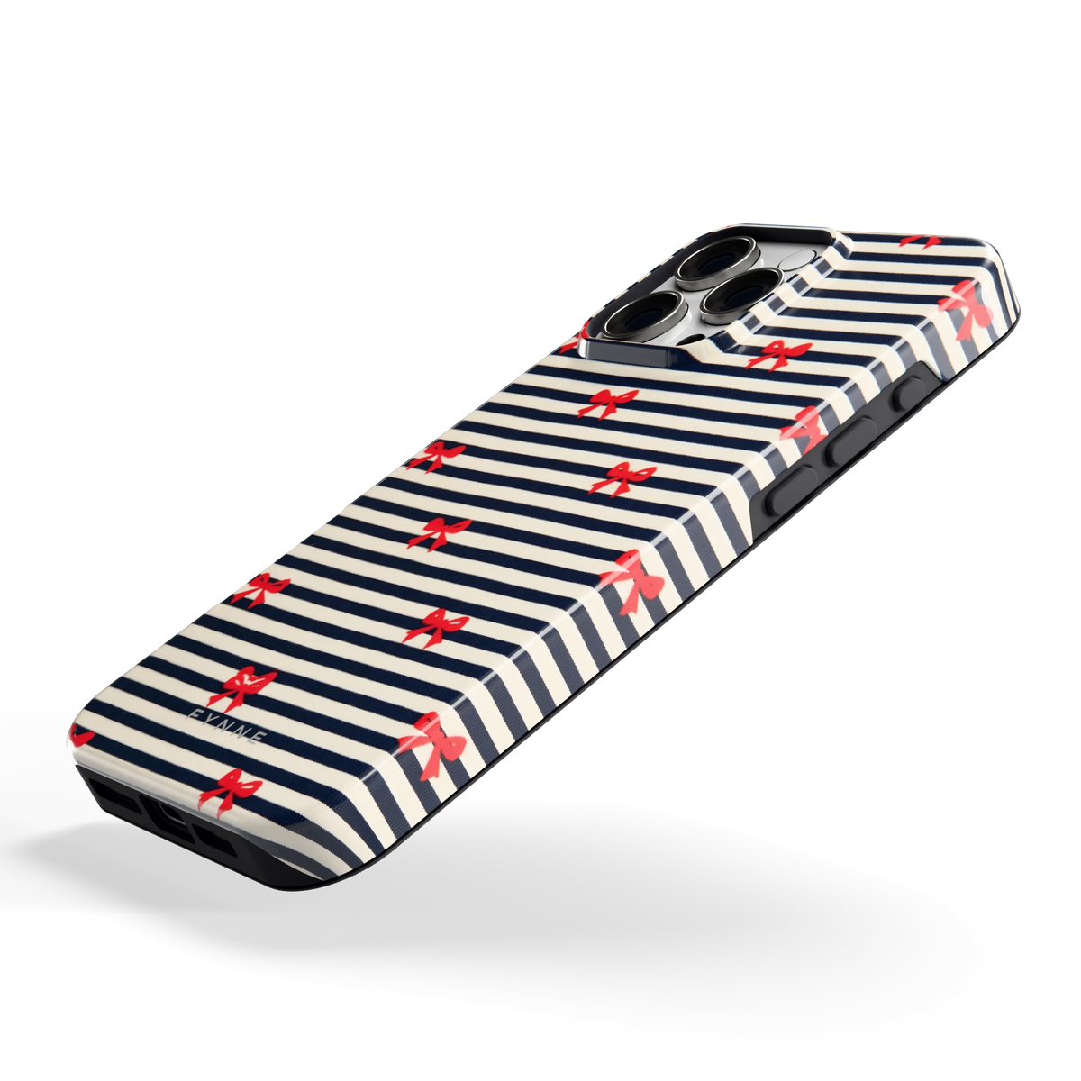 Strikjes op Strepen hoesje voor iPhone 16 Pro Max, schuin