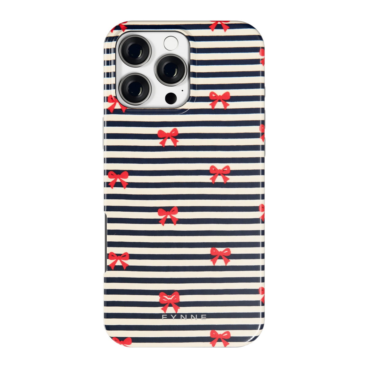 Strikjes op Strepen hoesje voor iPhone 16 Pro Max, achterkant