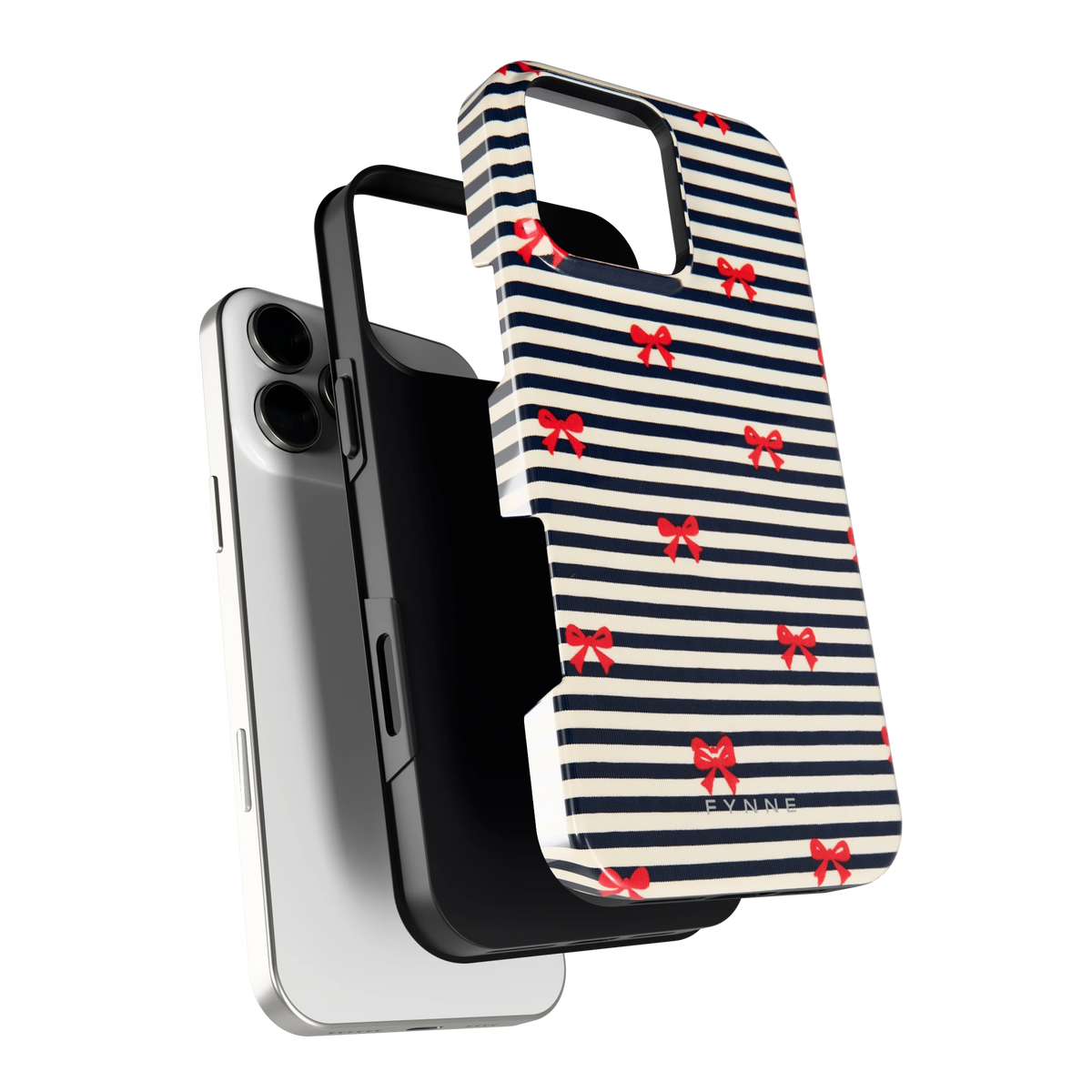Strikjes op Strepen hoesje voor iPhone 16 Pro Max, los van de telefoon