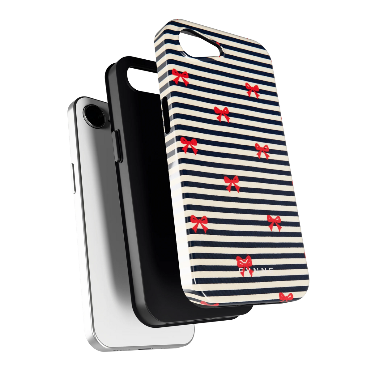 Strikjes op Strepen hoesje voor iPhone 16e, los van de telefoon