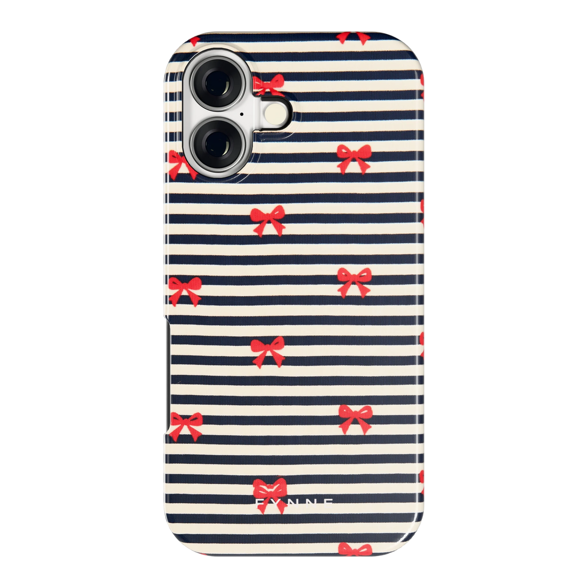 Strikjes op Strepen hoesje voor iPhone 17, achterkant