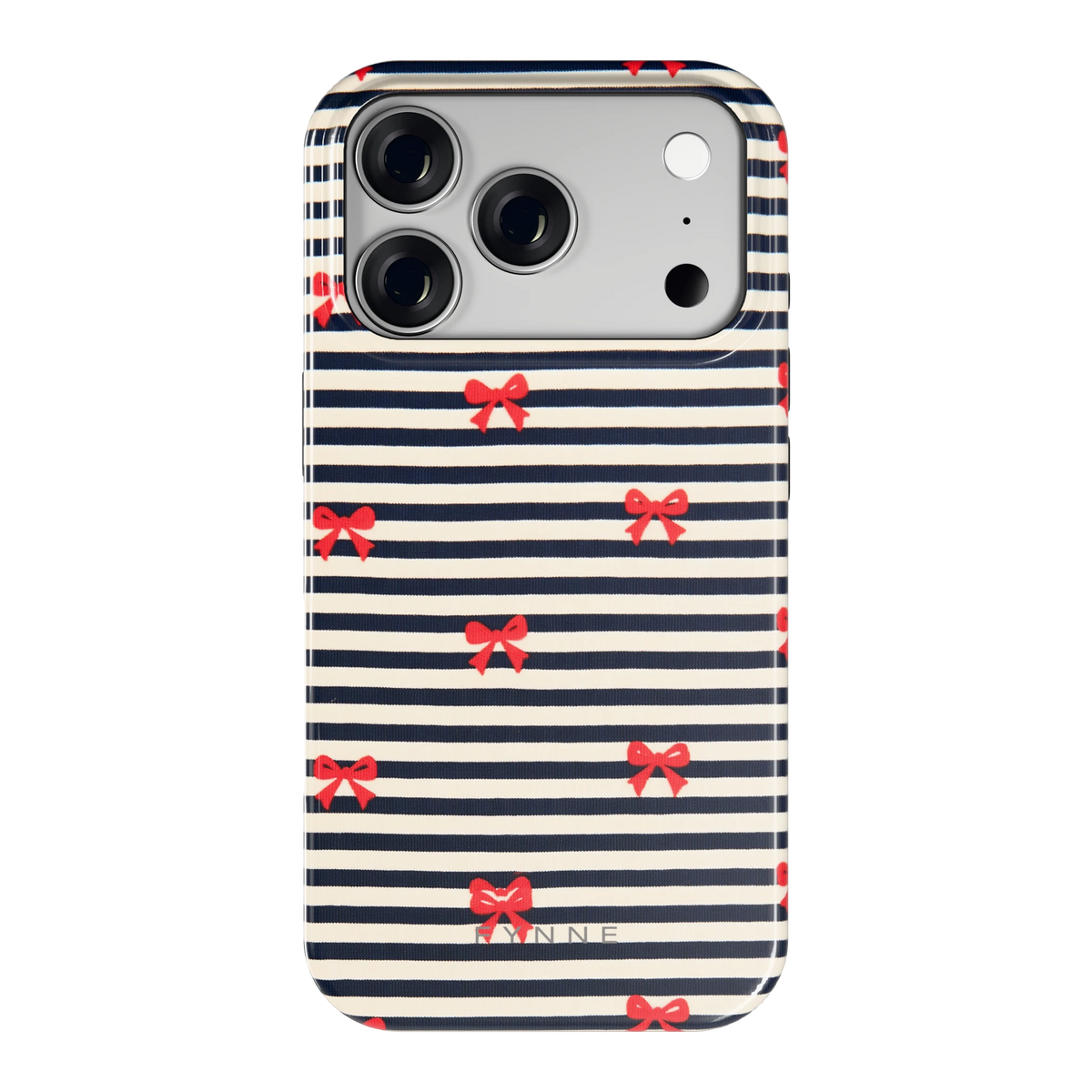 Strikjes op Strepen hoesje voor iPhone 18 Pro, achterkant