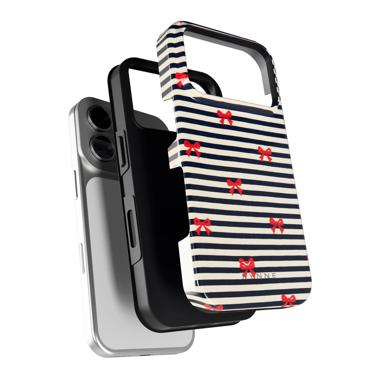 Strikjes op Strepen hoesje voor iPhone 18 Pro, los van de telefoon