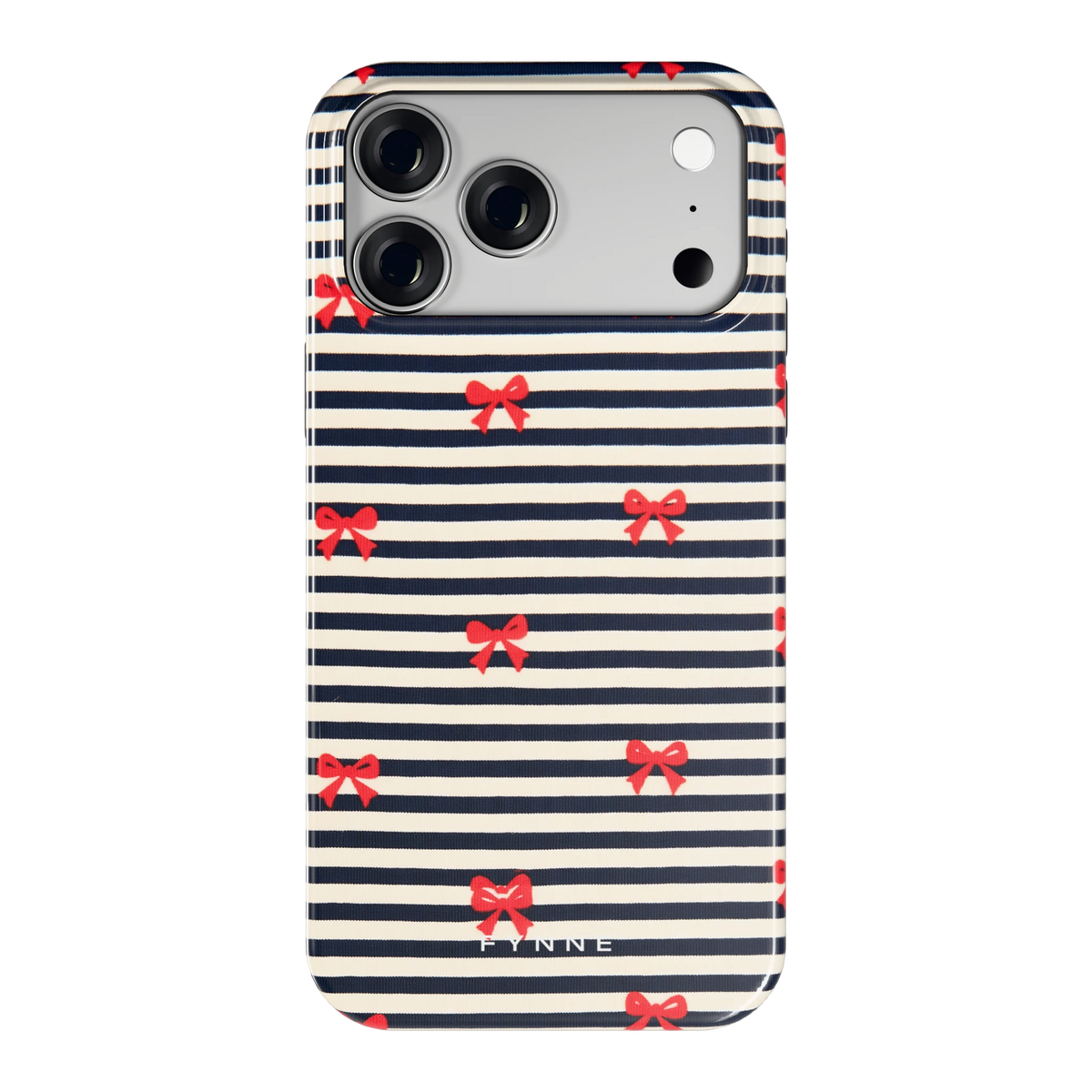 Strikjes op Strepen hoesje voor iPhone 18 Pro Max, achterkant