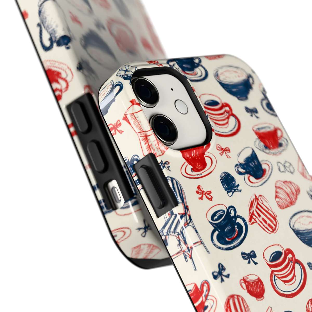 Café Tafel hoesje voor iPhone 11, close-up