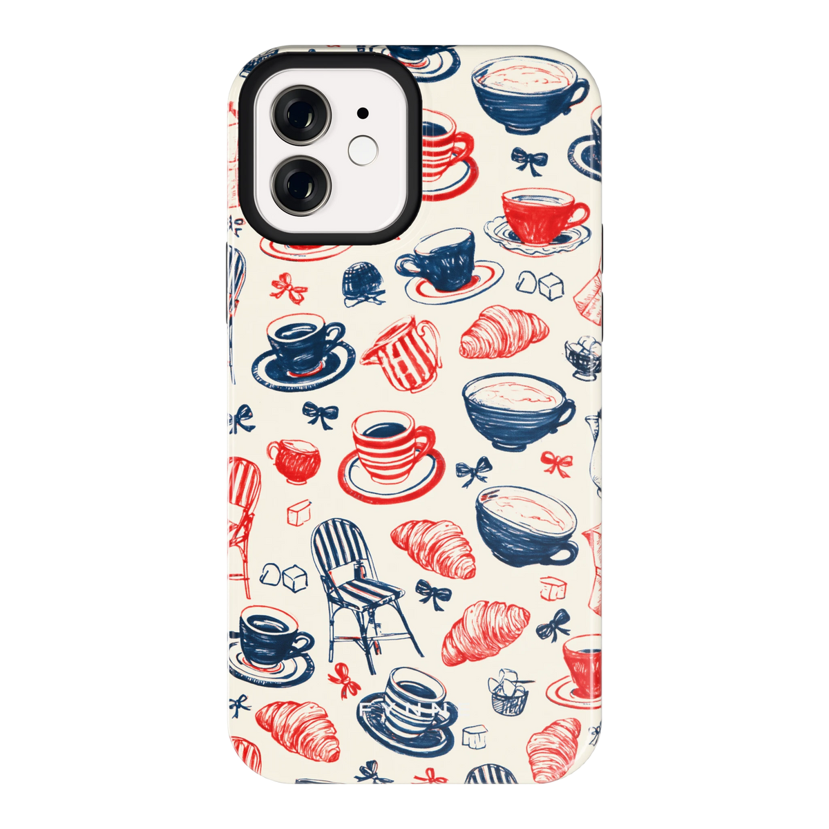 Café Tafel hoesje voor iPhone 12, achterkant