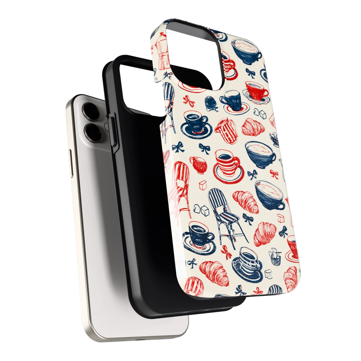 Café Tafel hoesje voor iPhone 12, los van de telefoon