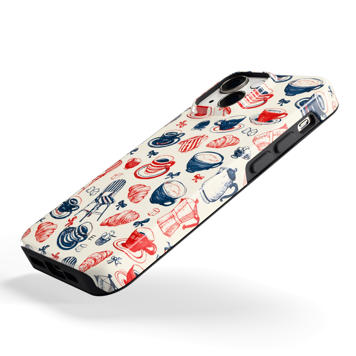 Café Tafel hoesje voor iPhone 13 mini, schuin