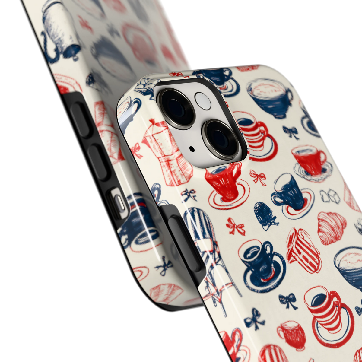 Café Tafel hoesje voor iPhone 14 Plus, close-up