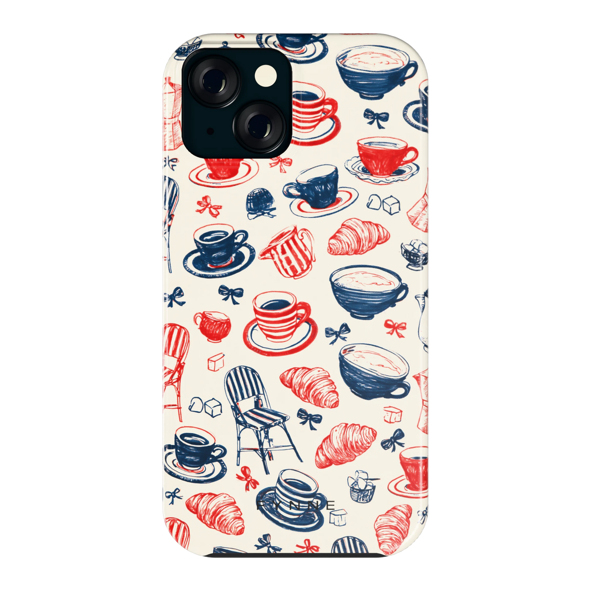 Café Tafel hoesje voor iPhone 15, achterkant