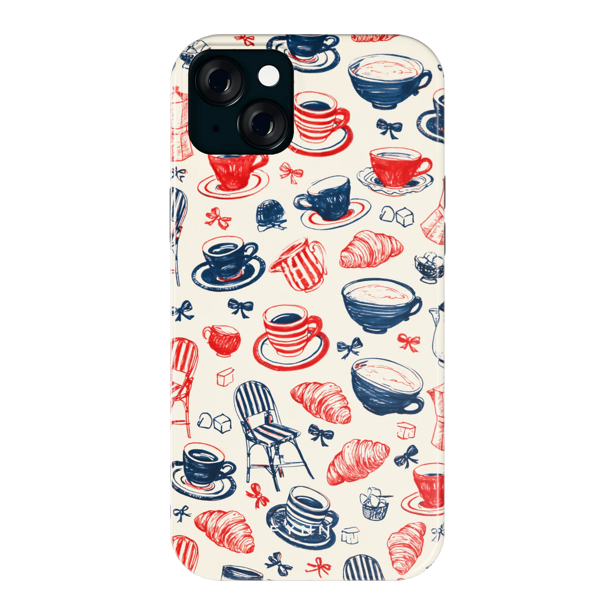 Café Tafel hoesje voor iPhone 15 Plus, achterkant