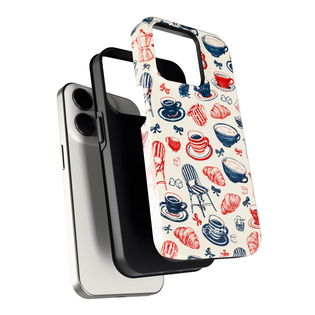 Café Tafel hoesje voor iPhone 15 Pro, los van de telefoon
