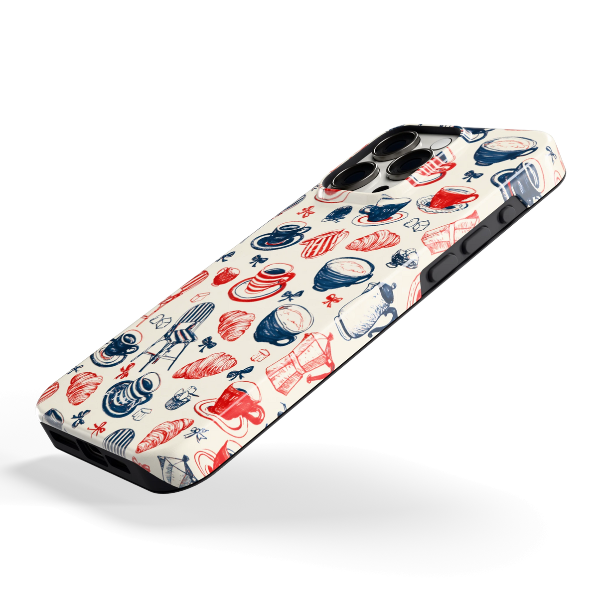 Café Tafel hoesje voor iPhone 15 Pro Max, schuin