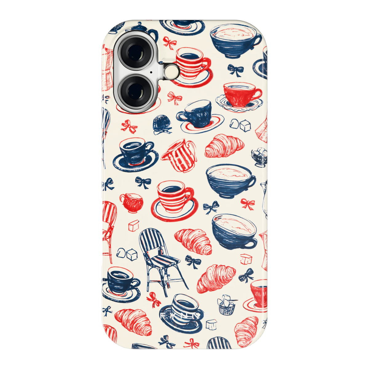 Café Tafel hoesje voor iPhone 16, achterkant