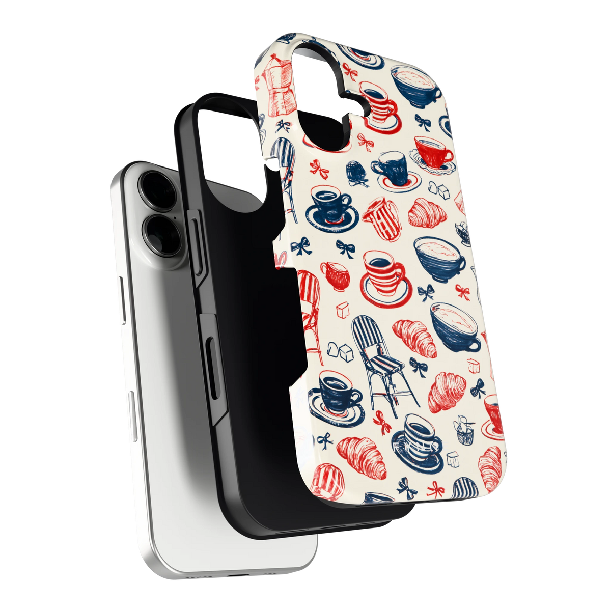 Café Tafel hoesje voor iPhone 16, los van de telefoon