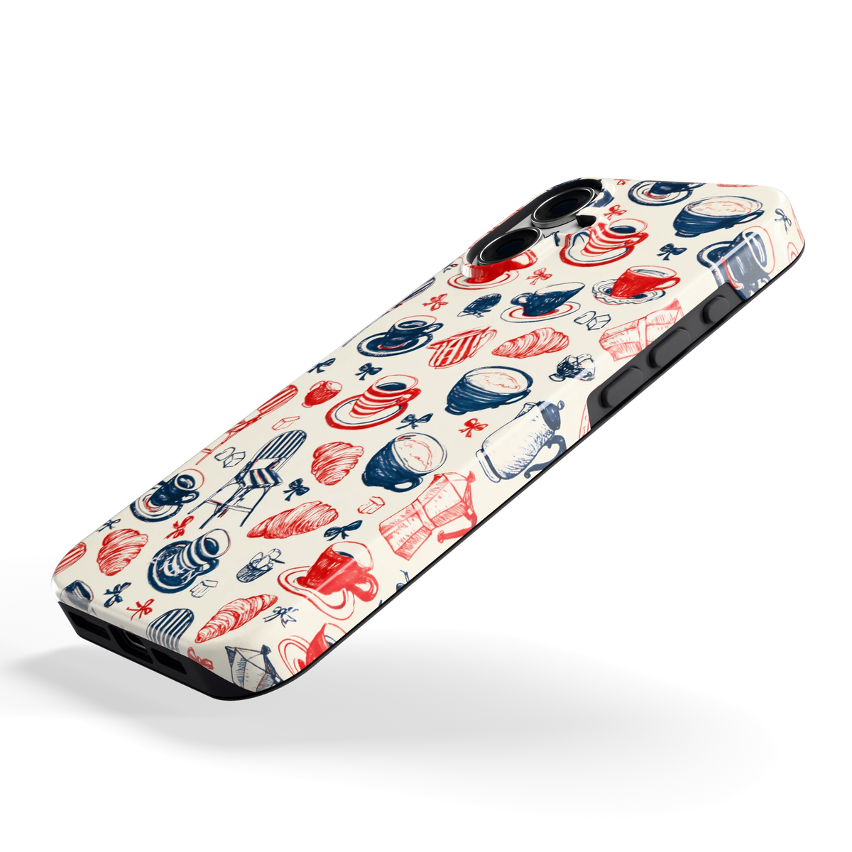 Café Tafel hoesje voor iPhone 16 Plus, schuin