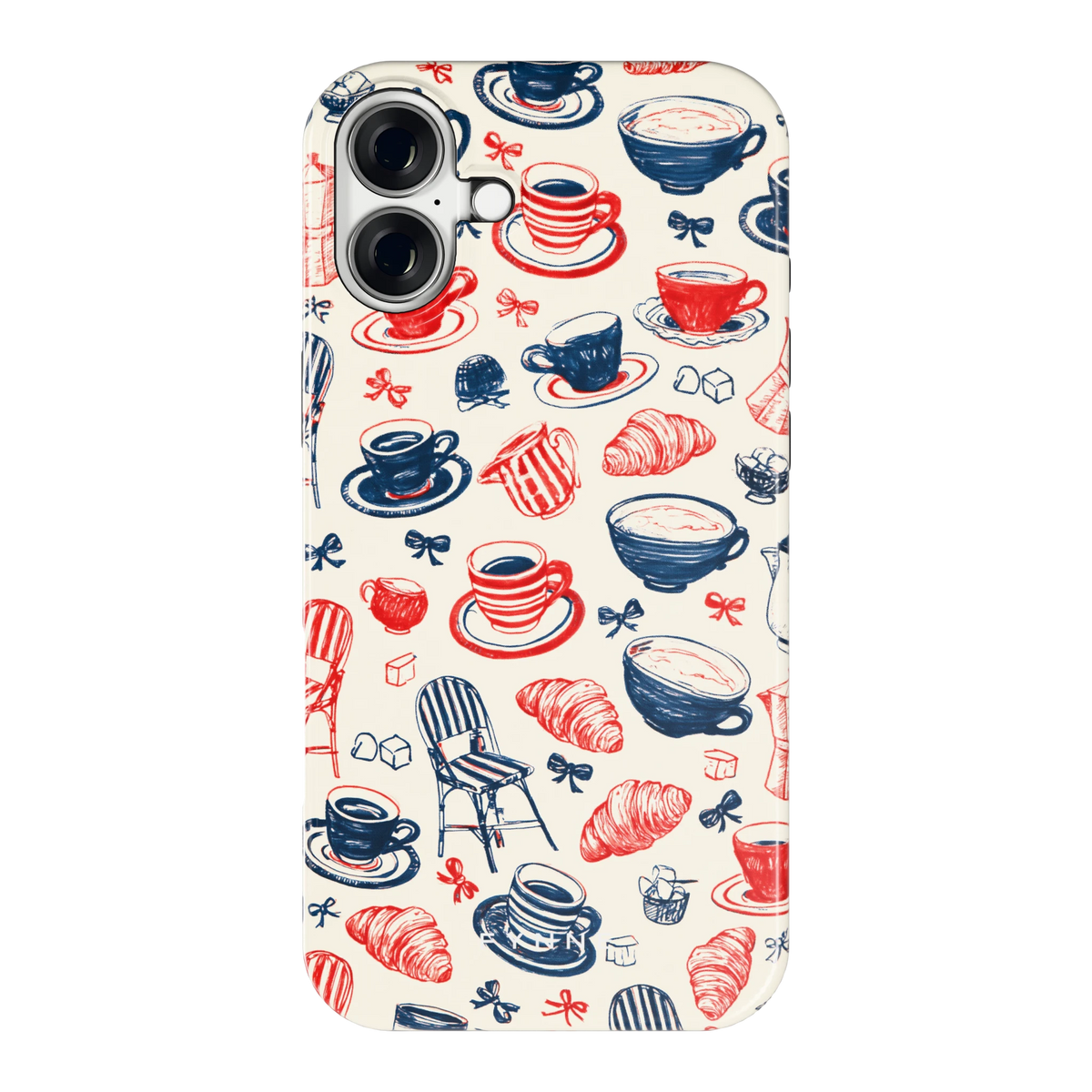 Café Tafel hoesje voor iPhone 16 Plus, achterkant