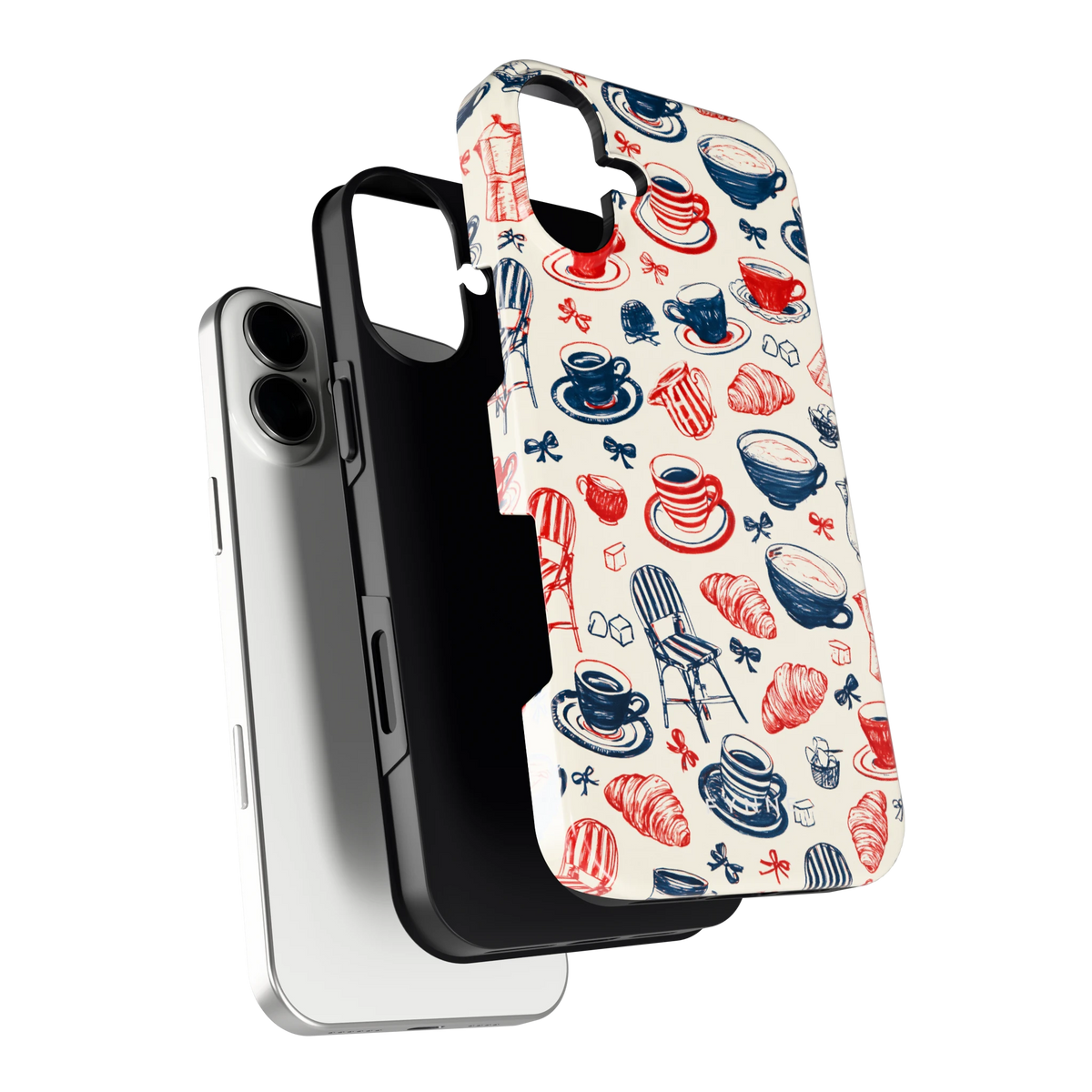 Café Tafel hoesje voor iPhone 16 Plus, los van de telefoon