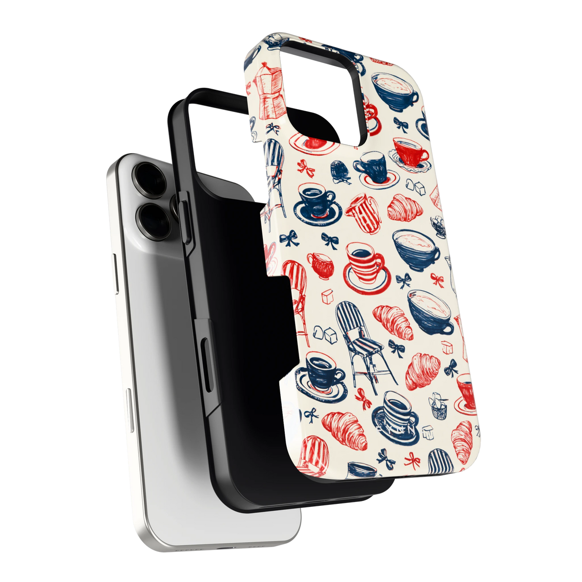 Café Tafel hoesje voor iPhone 16 Pro Max, los van de telefoon