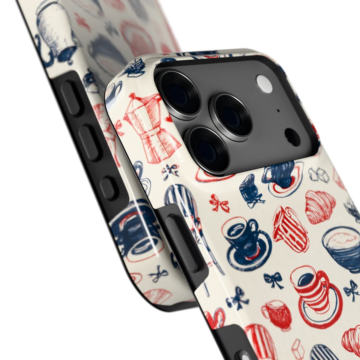 Café Tafel hoesje voor iPhone 18 Pro, close-up