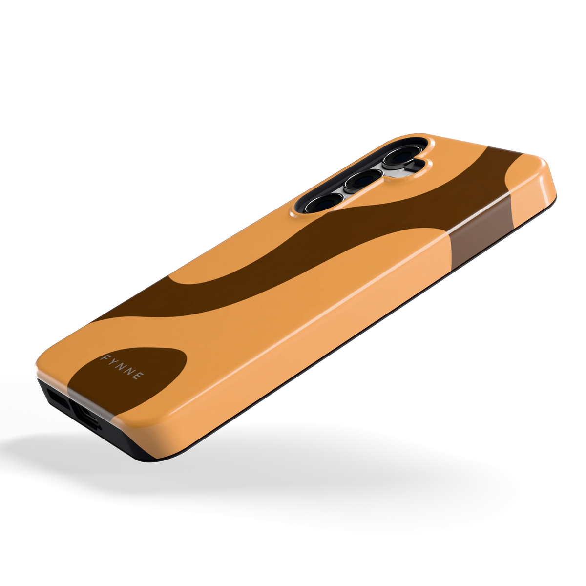 Karamel Vlekken hoesje voor Galaxy S24, schuin