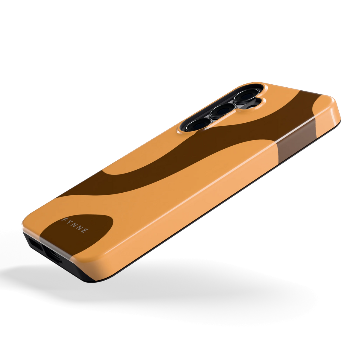 Karamel Vlekken hoesje voor Galaxy S25, schuin