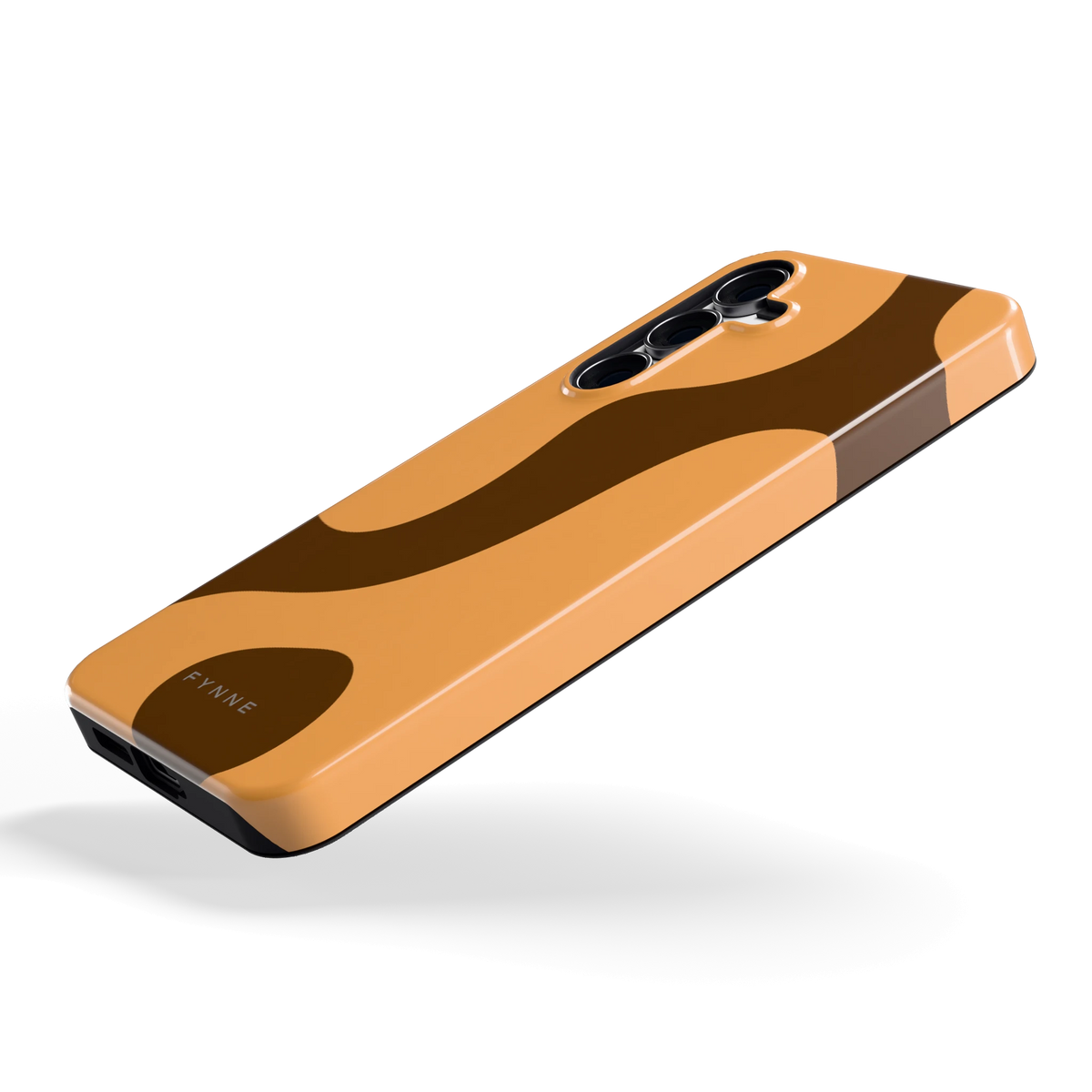 Karamel Vlekken hoesje voor Galaxy S25 FE, schuin