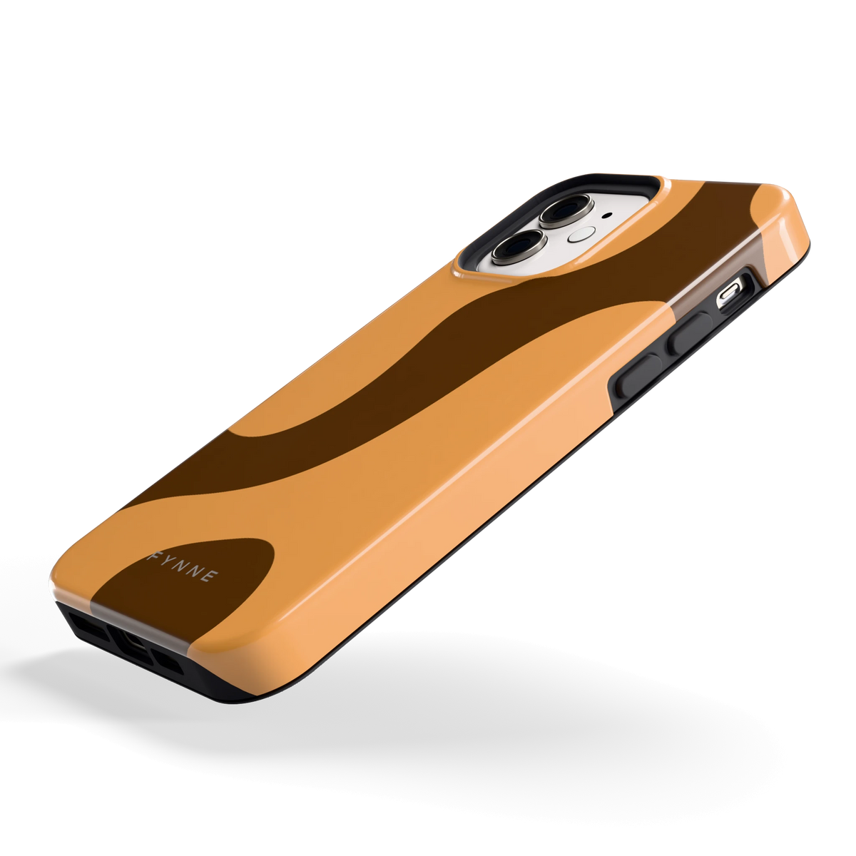 Karamel Vlekken hoesje voor iPhone 12, schuin