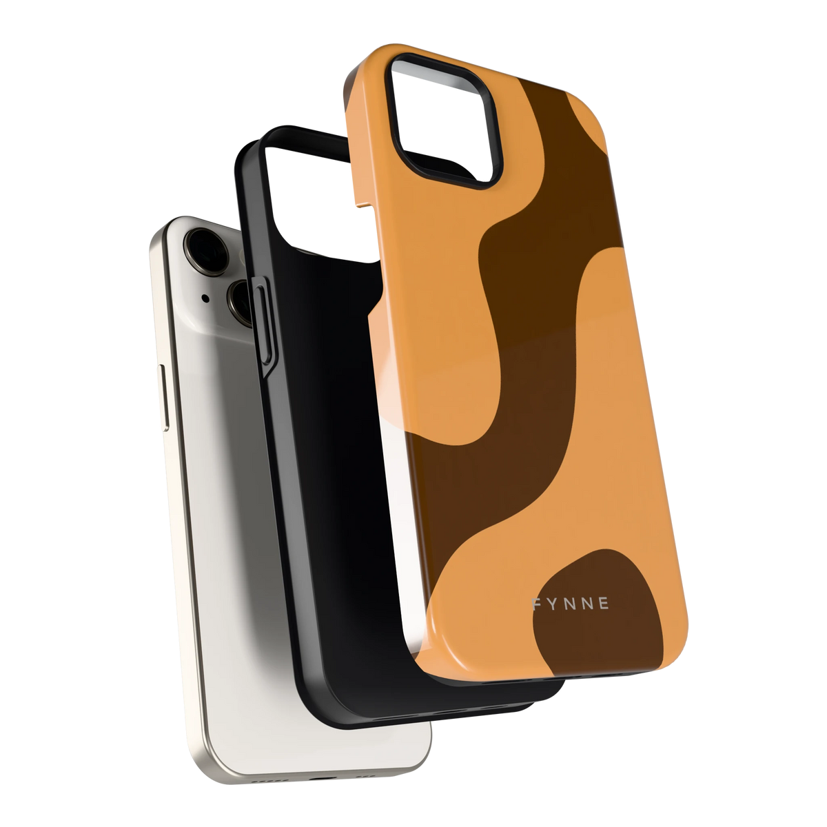 Karamel Vlekken hoesje voor iPhone 13, los van de telefoon
